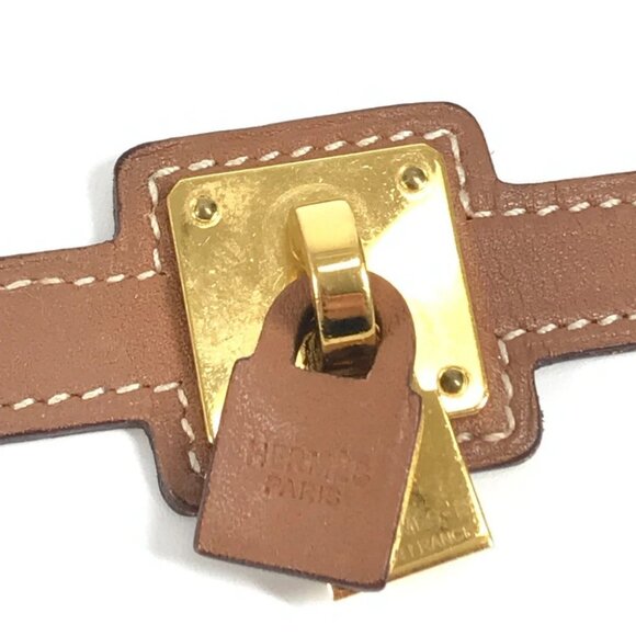 HERMES O'Kelly Bracelet Double bracelet accessories Bracelet Swift Brown/Gold - Picture 12 of 13